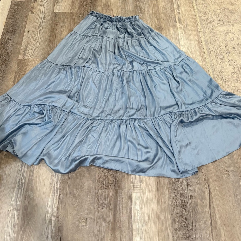 Philosophy Light Blue A-Line Tiered Skirt